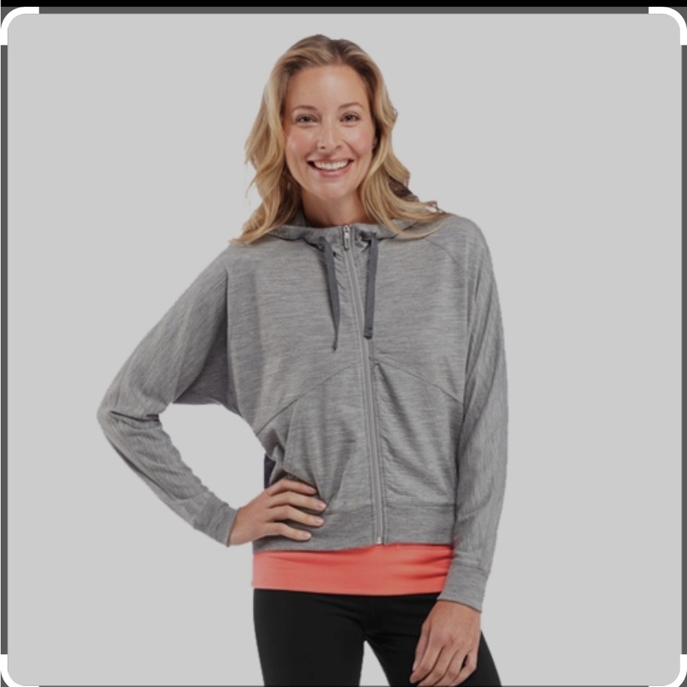 Icebreaker Merino Gray Sublime Long Sleeve Zip Hoodie Jacket